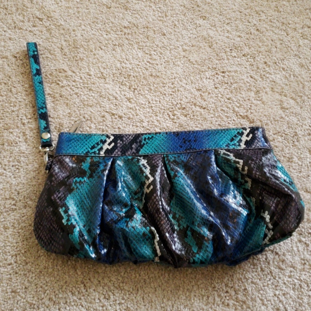 Snake print clutch
